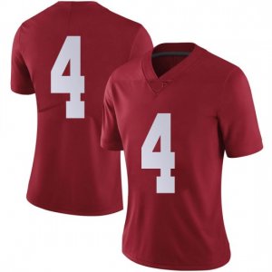 NCAA Women's Alabama Crimson Tide #4 Brian Robinson Jr. Stitched College Nike Authentic No Name Crimson Football Jersey ON17E33MQ
